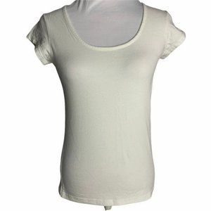 Love Pazzo Family Sofo Short Sleeve T Shirt M White Stretch Knit Scoop Neck